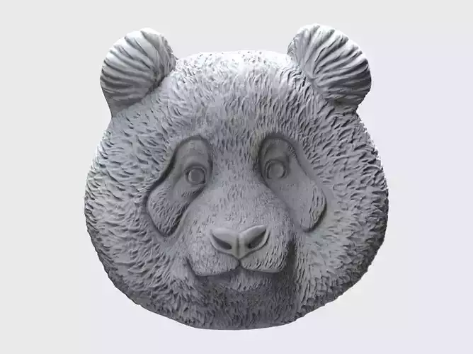  Panda bas relief pendant 3D print model 3D print model