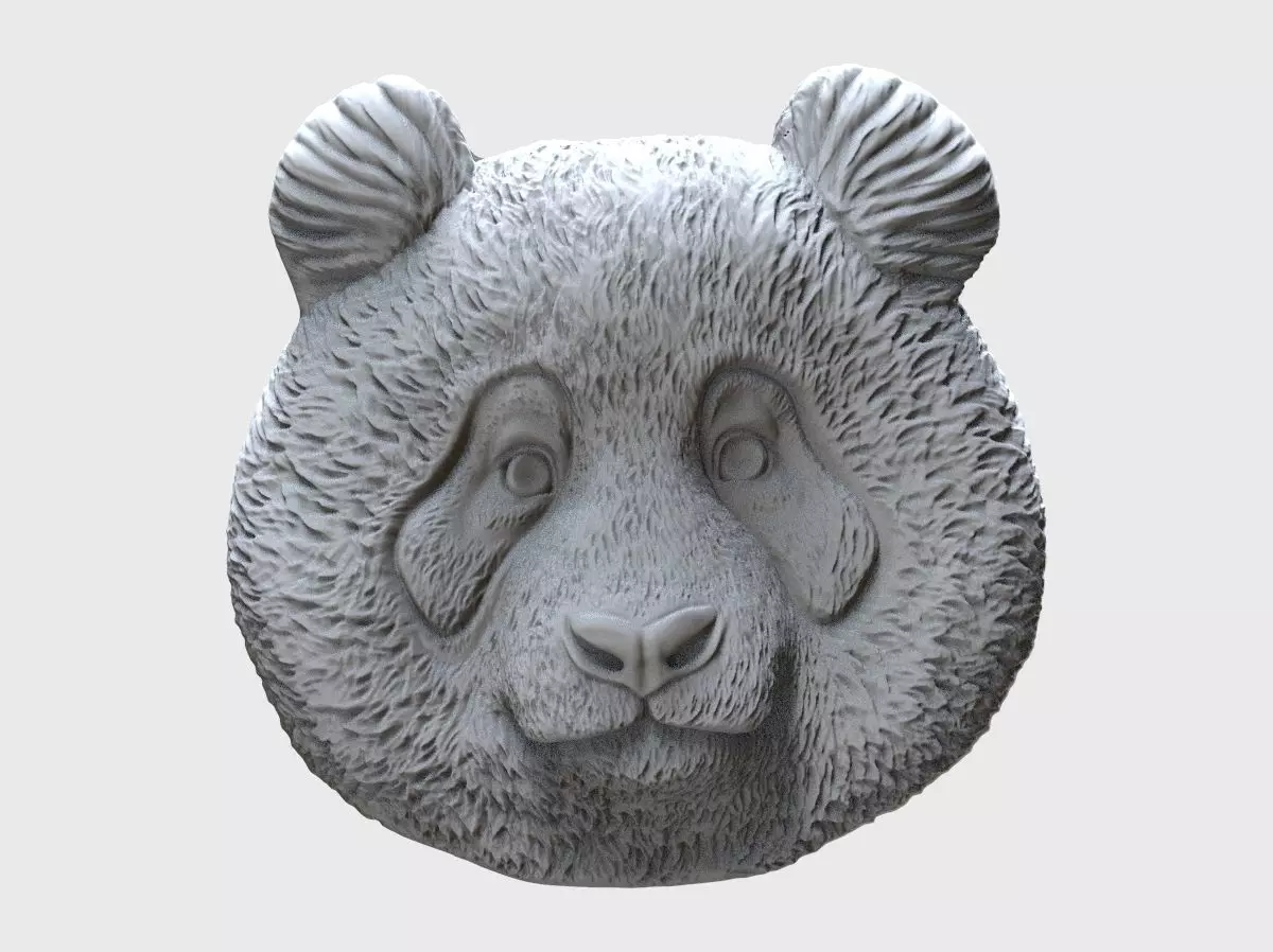 Panda bas relief pendant 3D print model 3D print model_0