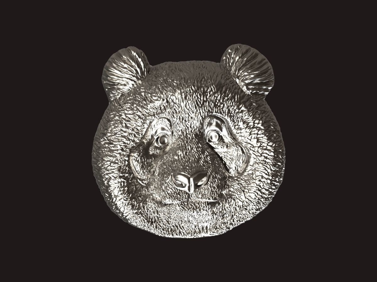 Panda bas relief pendant 3D print model 3D print model_3