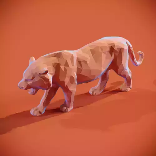 Low poly Tiger Papercraft Decorative Sculpture
