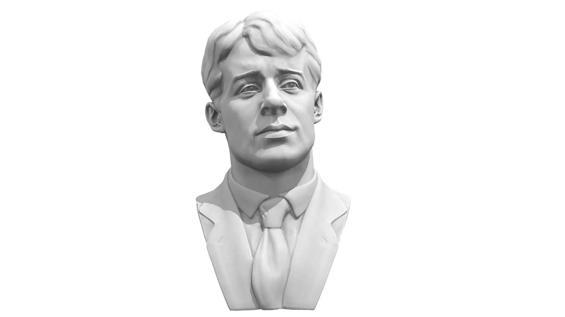 Yesenin bust of man Low-poly 3D model