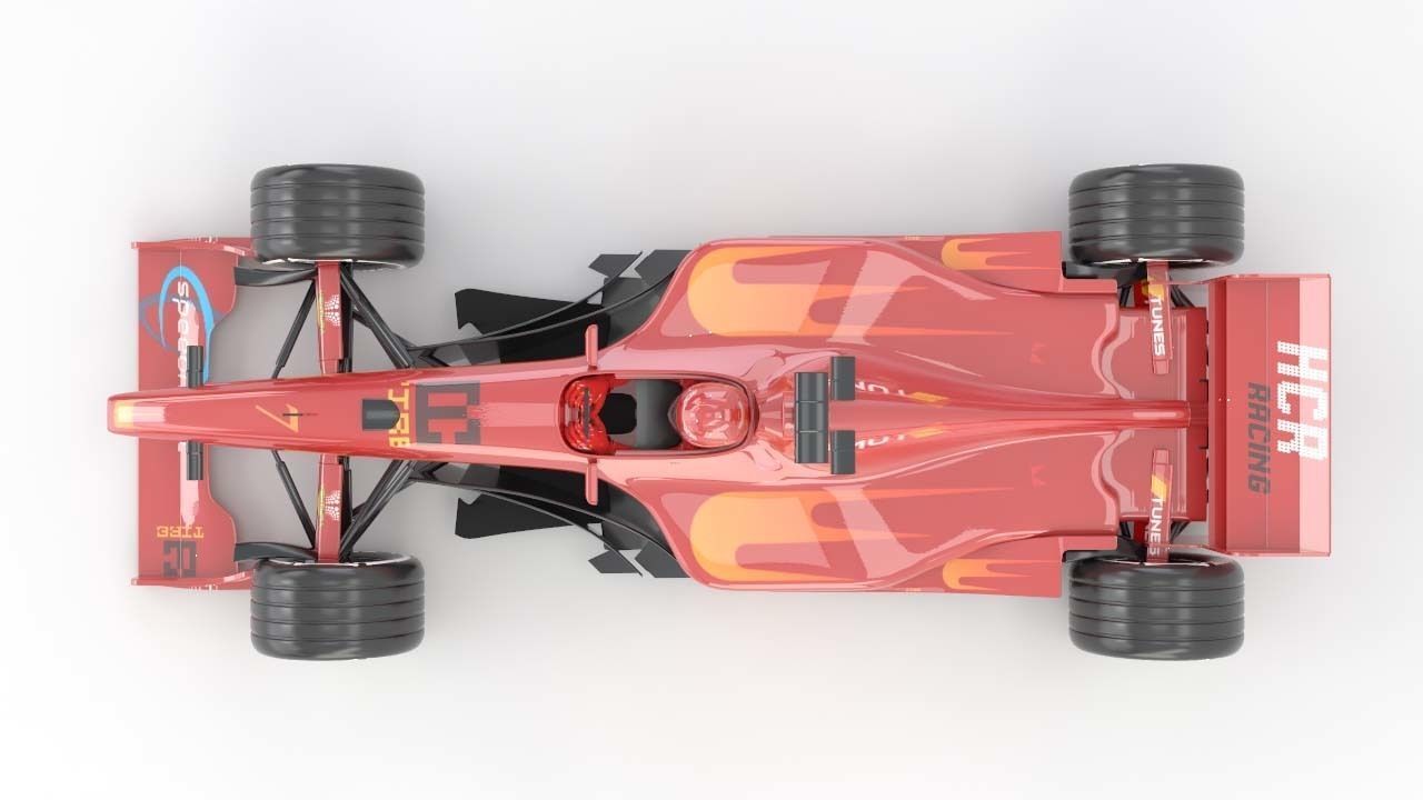 Formula 1 ferrari racing car 3D model_6
