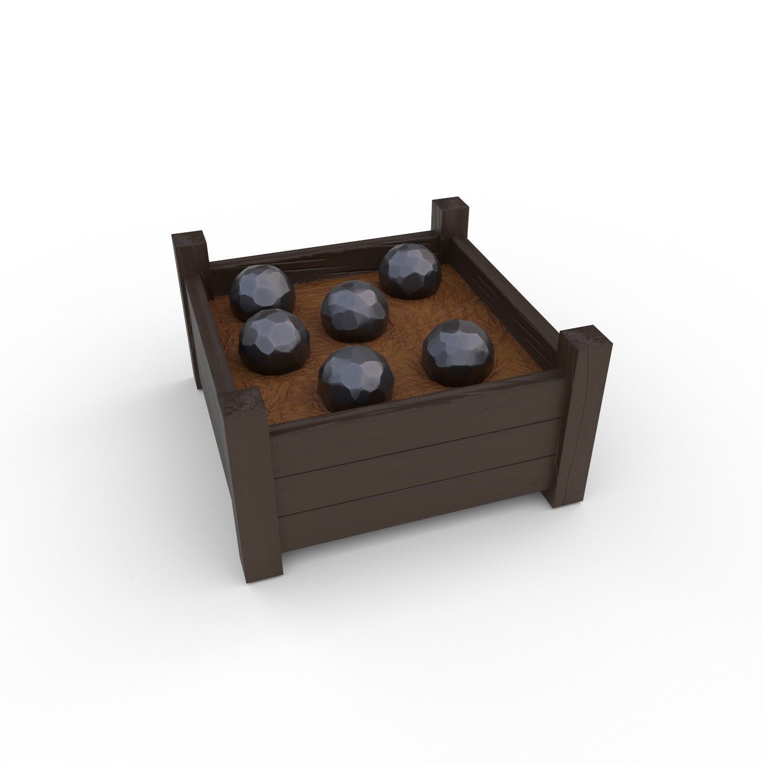 Cannon balls  - PBR Low-poly 3D model_4