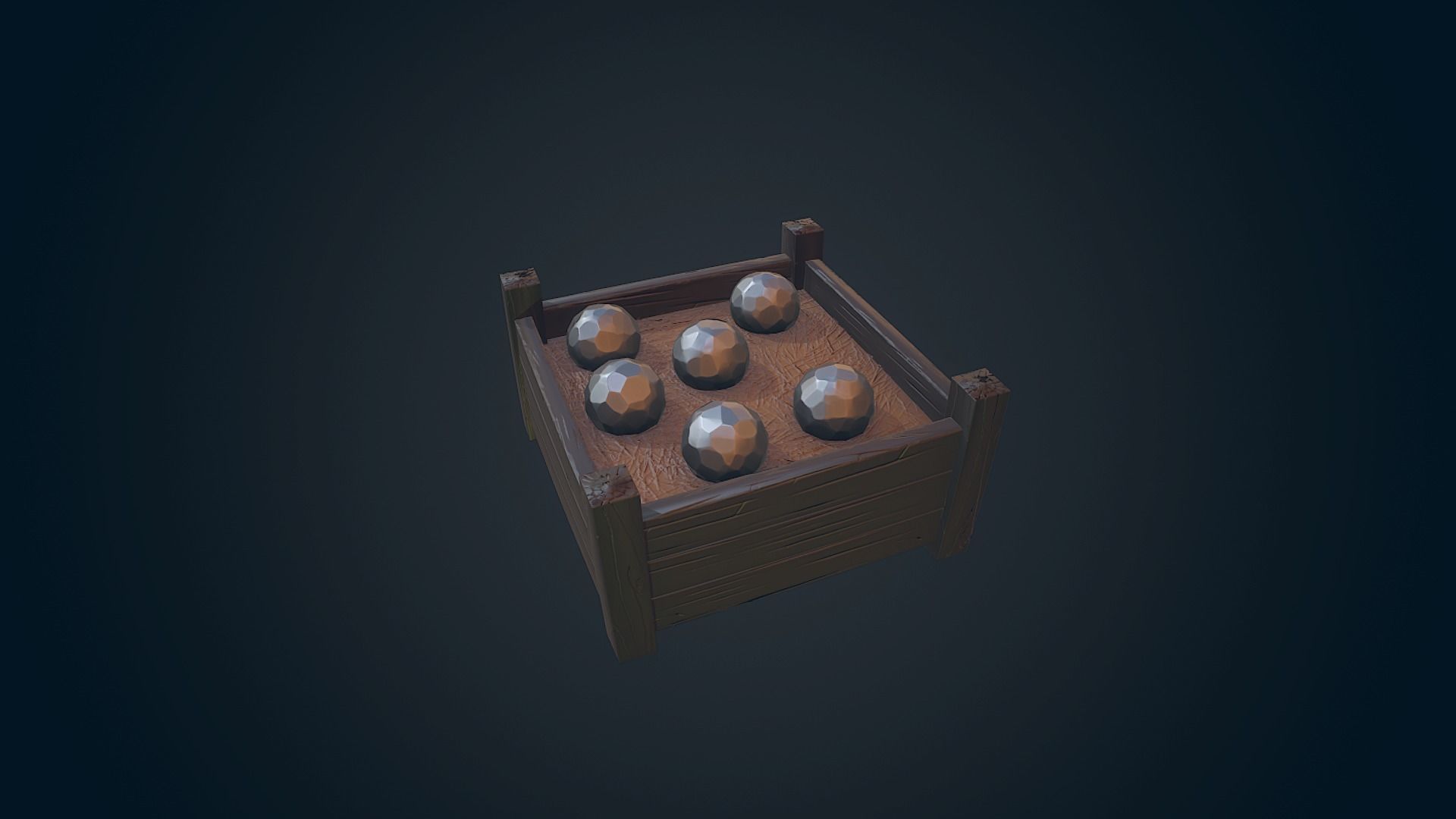 Cannon balls  - PBR Low-poly 3D model_7