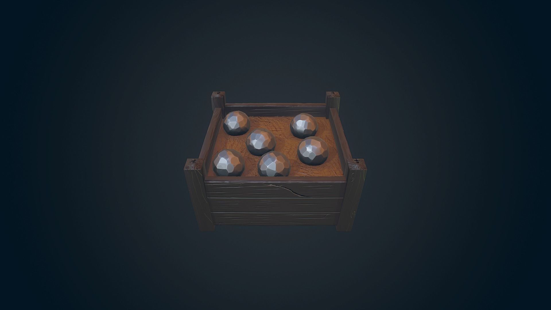 Cannon balls  - PBR Low-poly 3D model_6