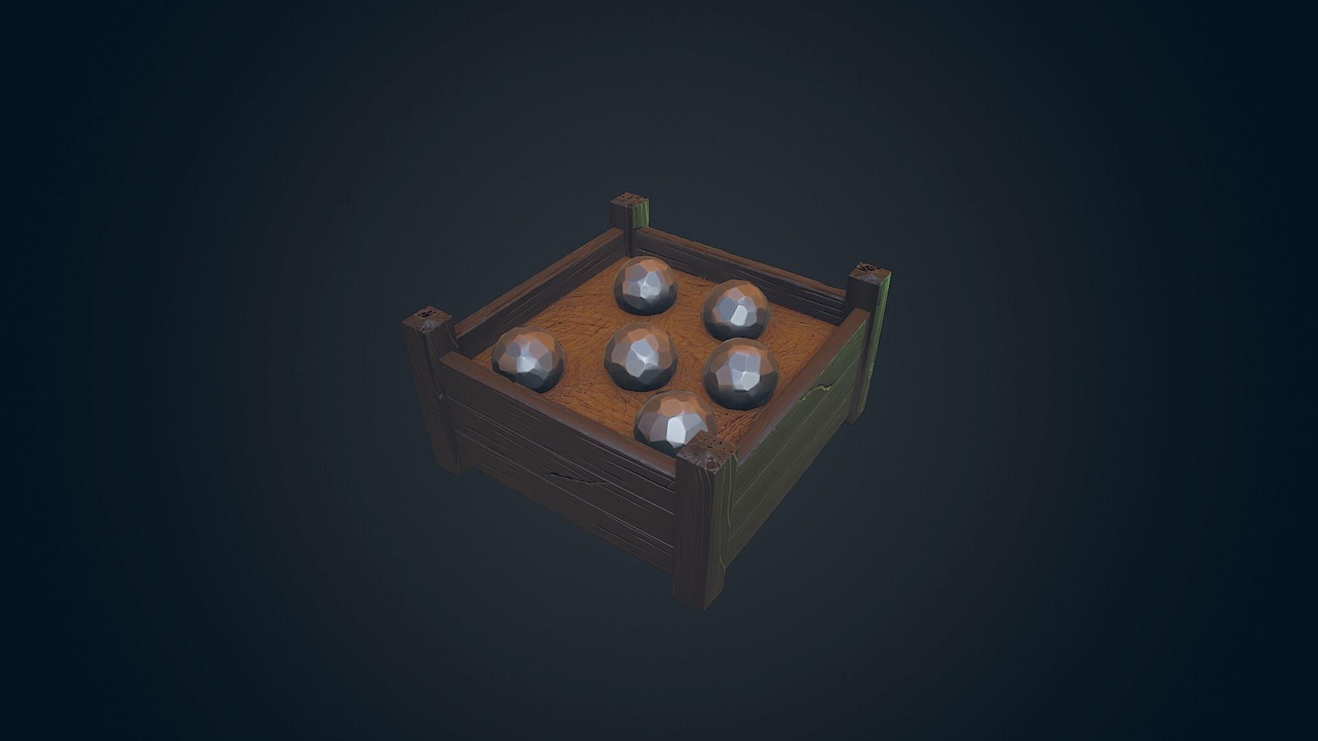 Cannon balls  - PBR Low-poly 3D model_5