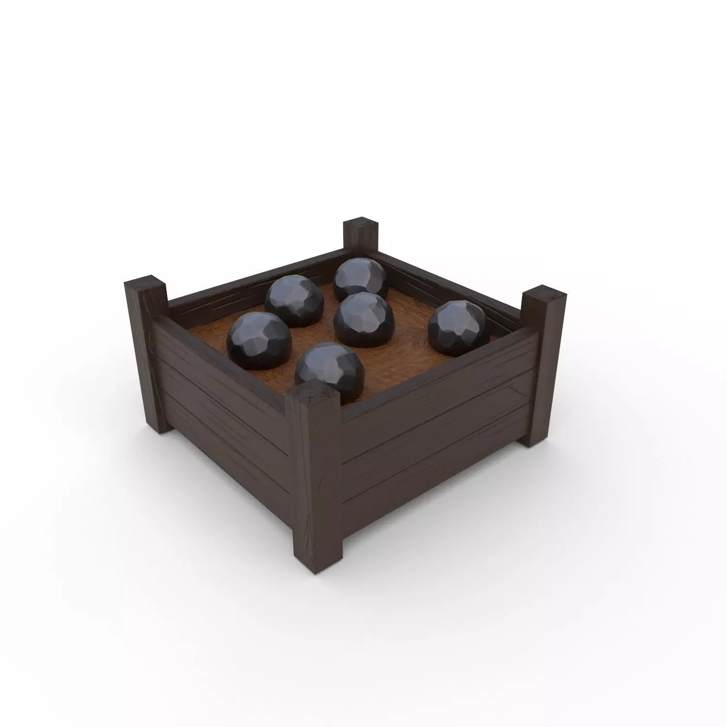 Cannon balls  - PBR Low-poly 3D model_0