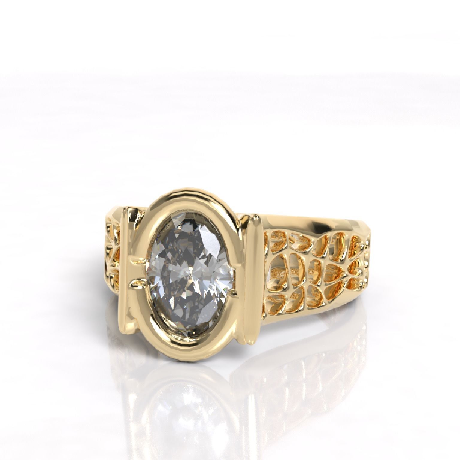 Anillo Solitario Elegante    Elegant Solitaire Ring 3D model_1