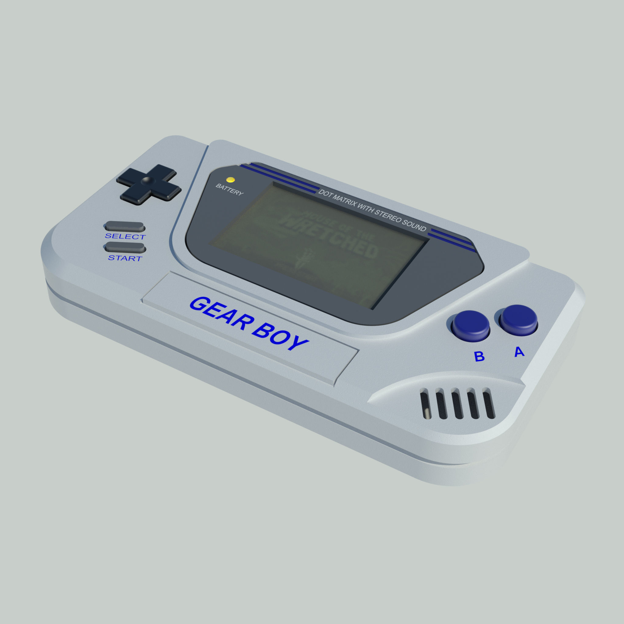 Sally face Super Gear boy game consoles and Walkie talkie 3D print model_4
