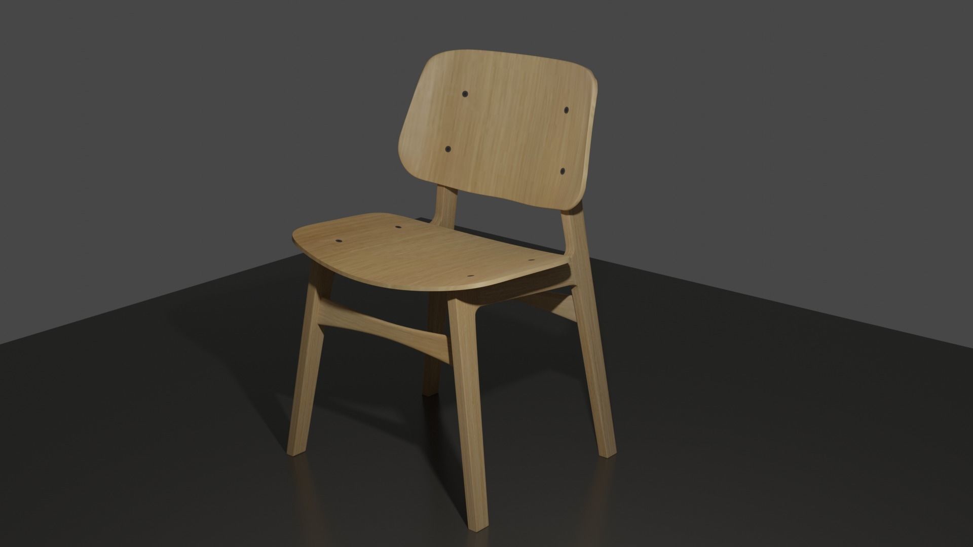 Wooden Chair Free 3D model_1