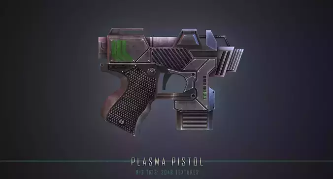 Plasma Pistol Low-poly 3D model