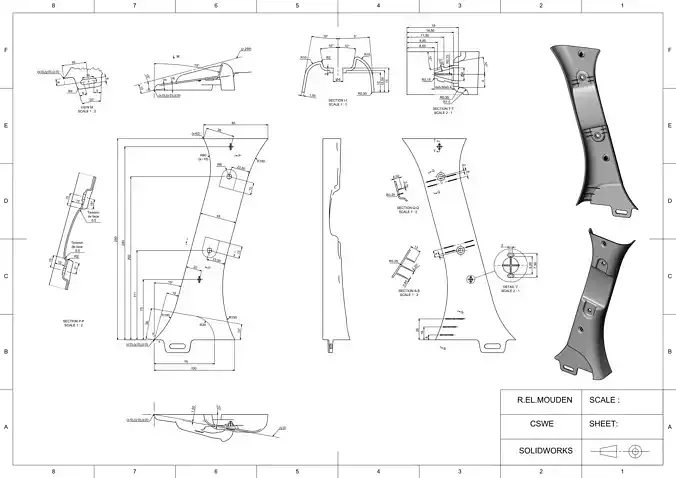 Interior trim pillar panel