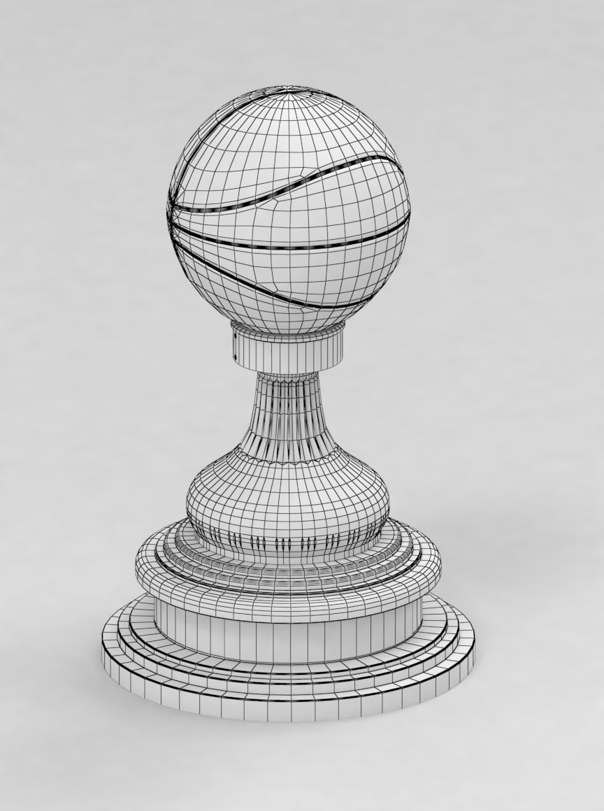 NABC NCAA National Basketball Championship Trophy 3D model_3