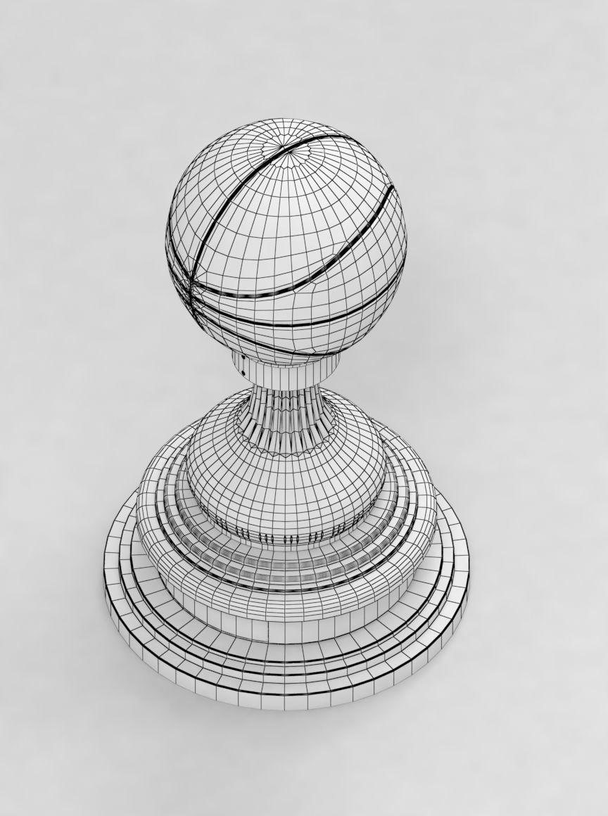 NABC NCAA National Basketball Championship Trophy 3D model_4