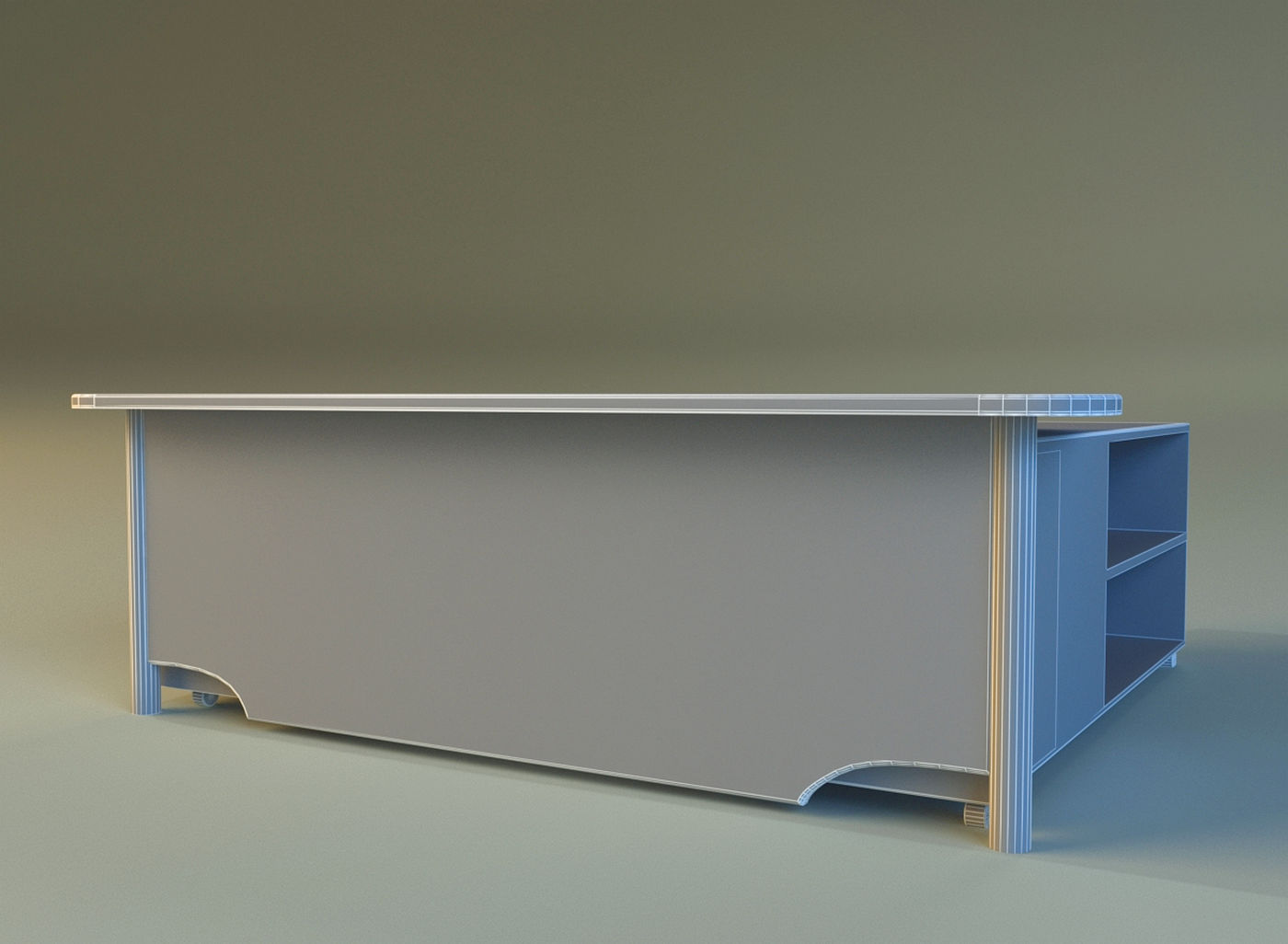 Computer table big 3D model_8