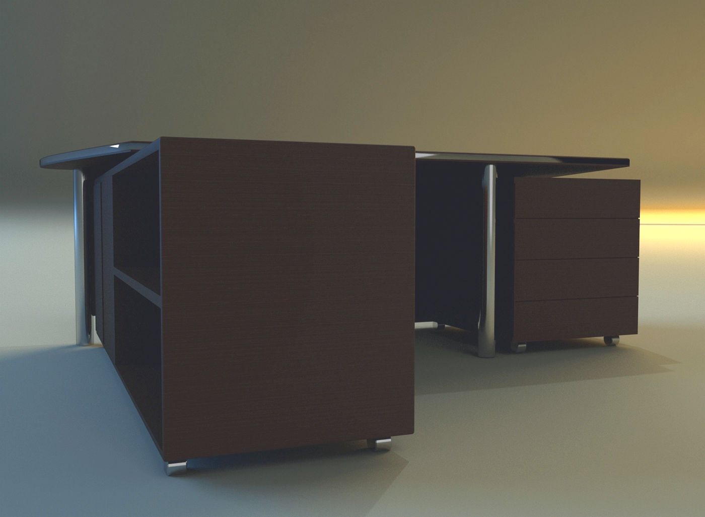 Computer table big 3D model_3