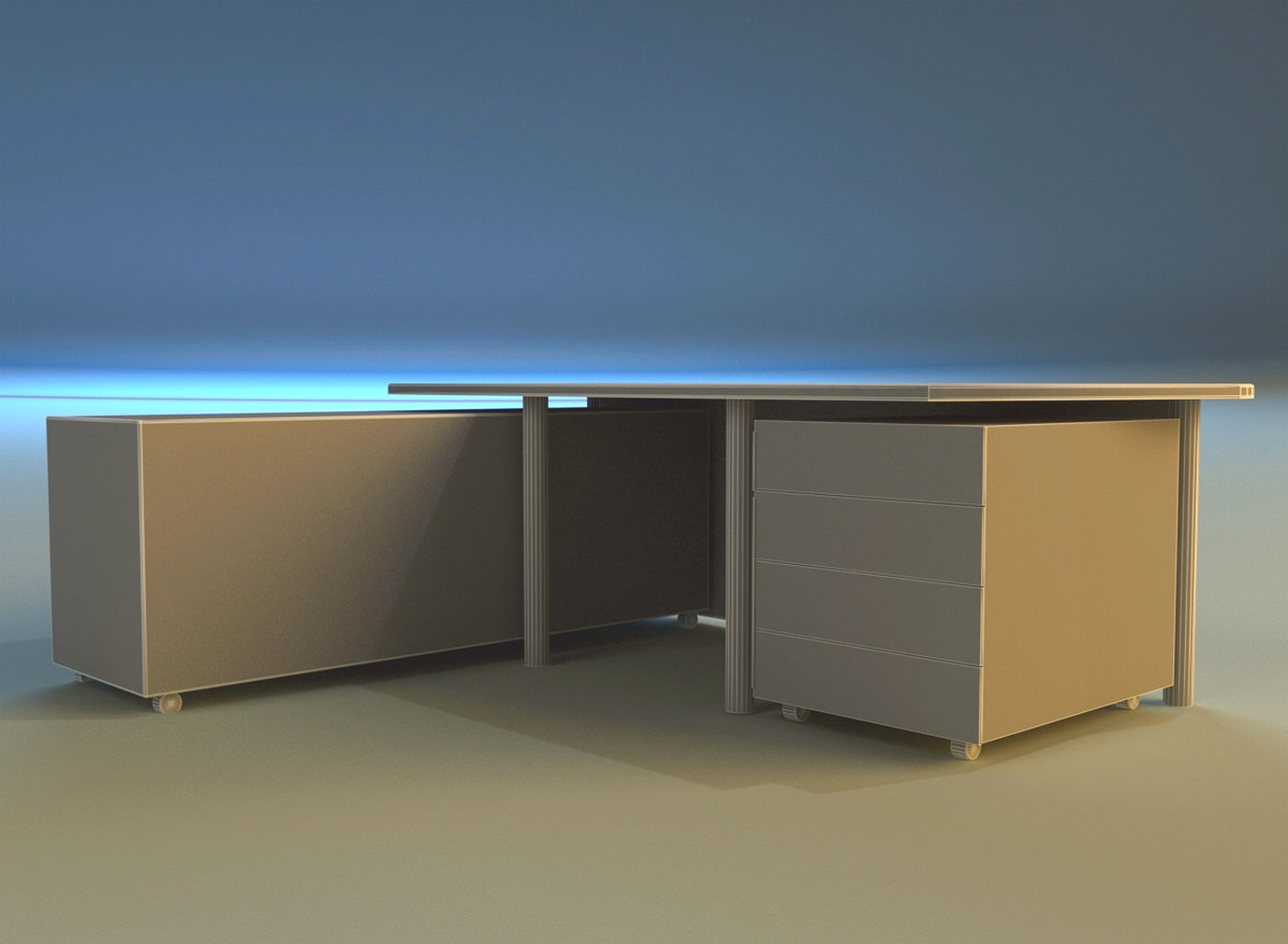 Computer table big 3D model_14