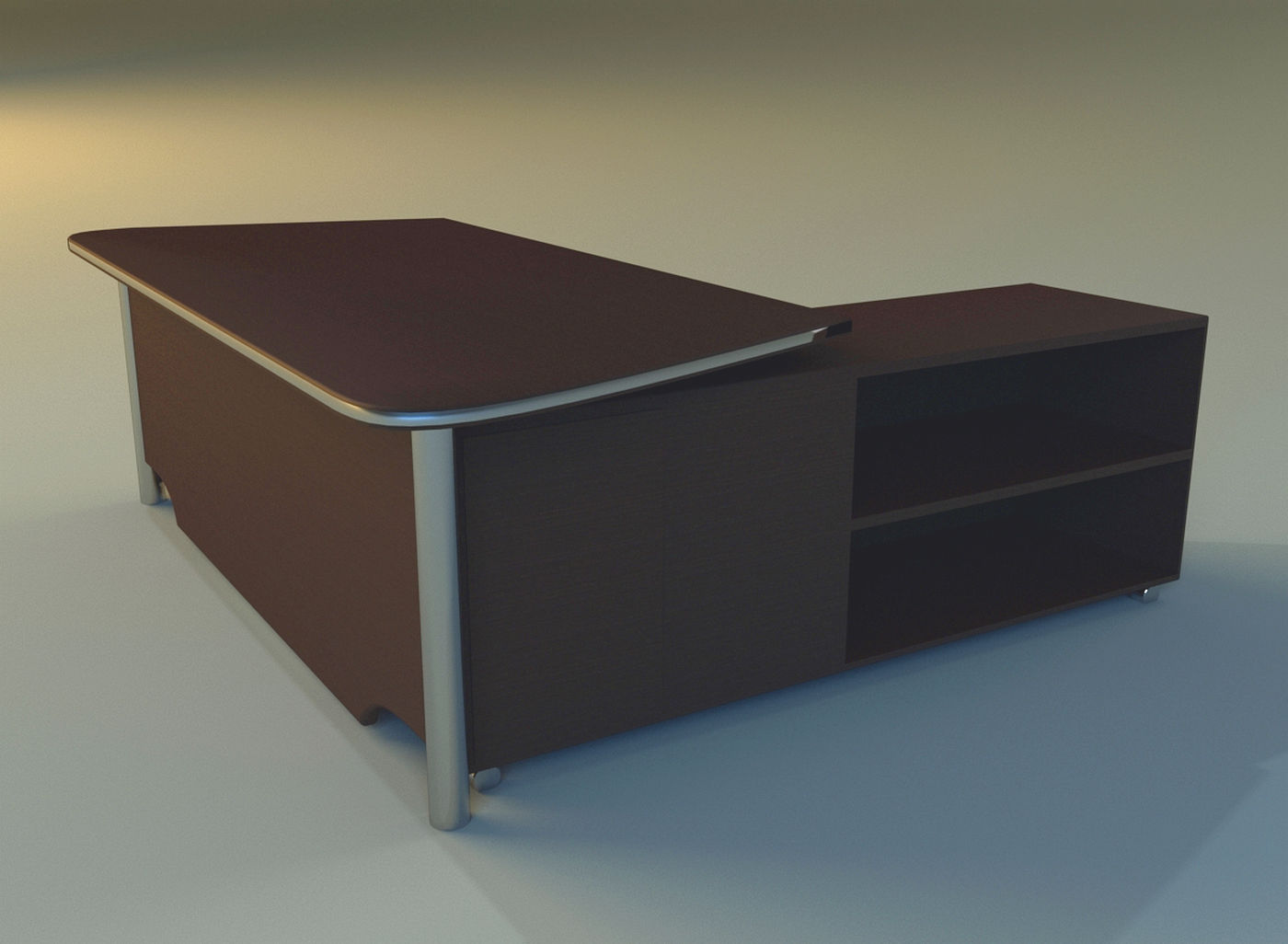 Computer table big 3D model_0