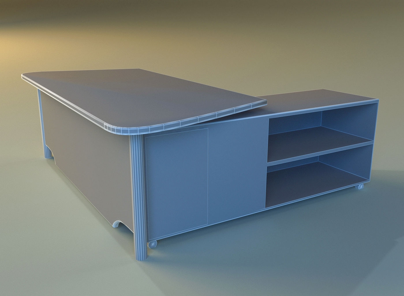 Computer table big 3D model_12