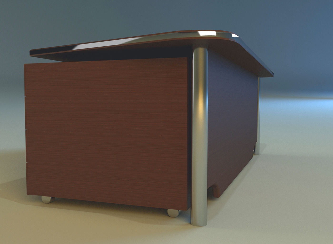 Computer table big 3D model_7