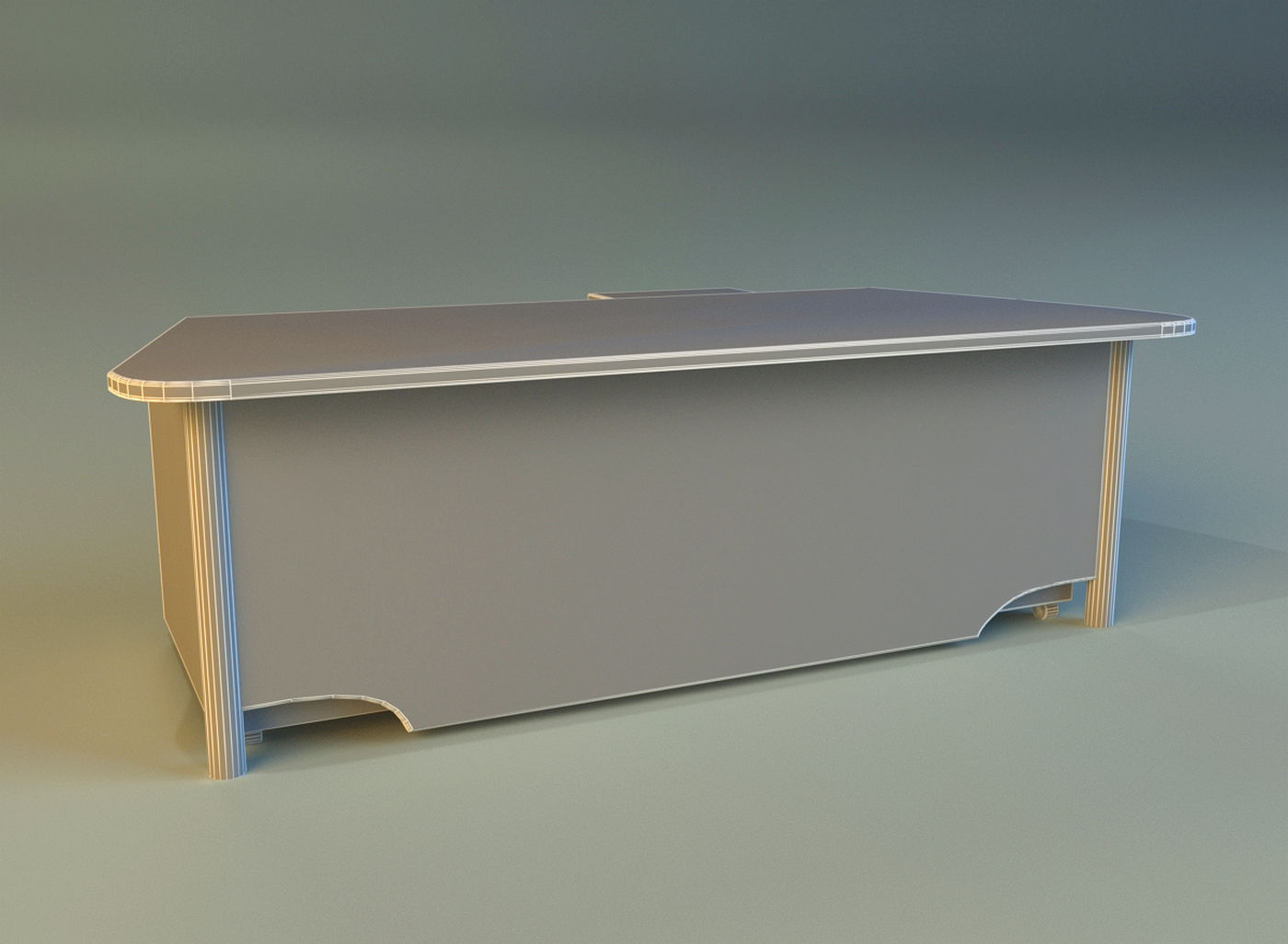 Computer table big 3D model_9