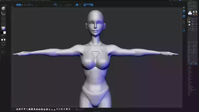 ZBrush Stylized Character Basemesh - EGirl