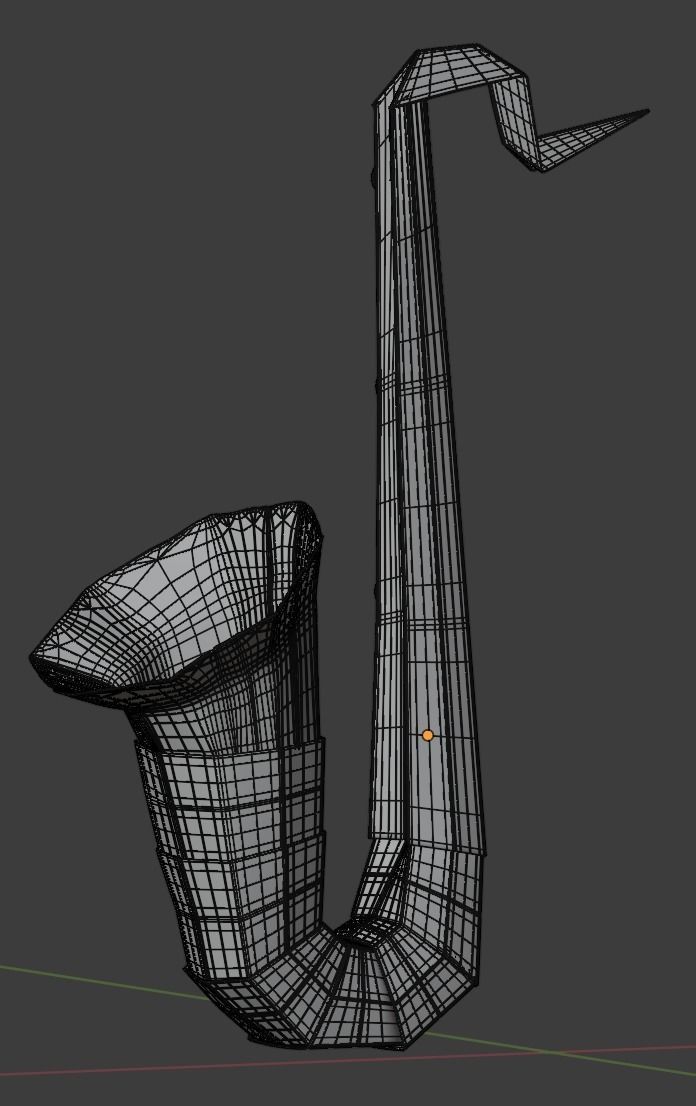 saxophone origami 3D model_7