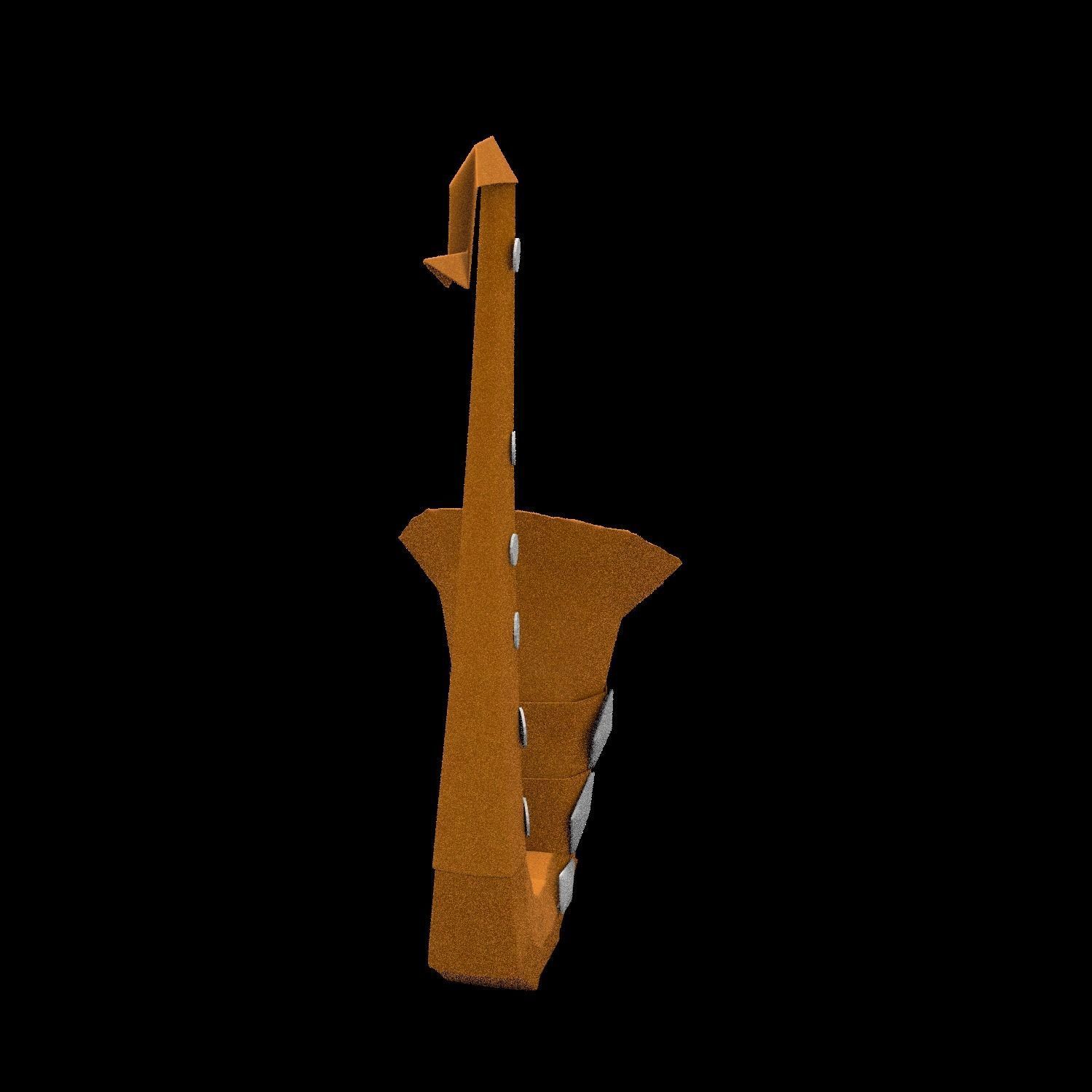 saxophone origami 3D model_2