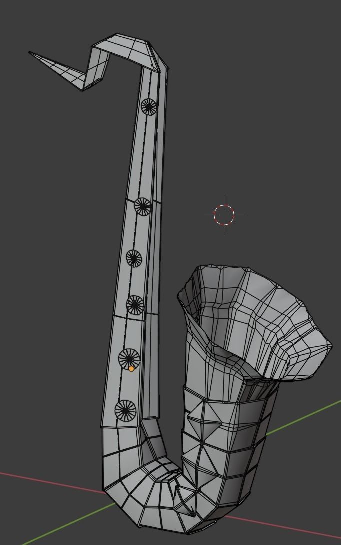 saxophone origami 3D model_8