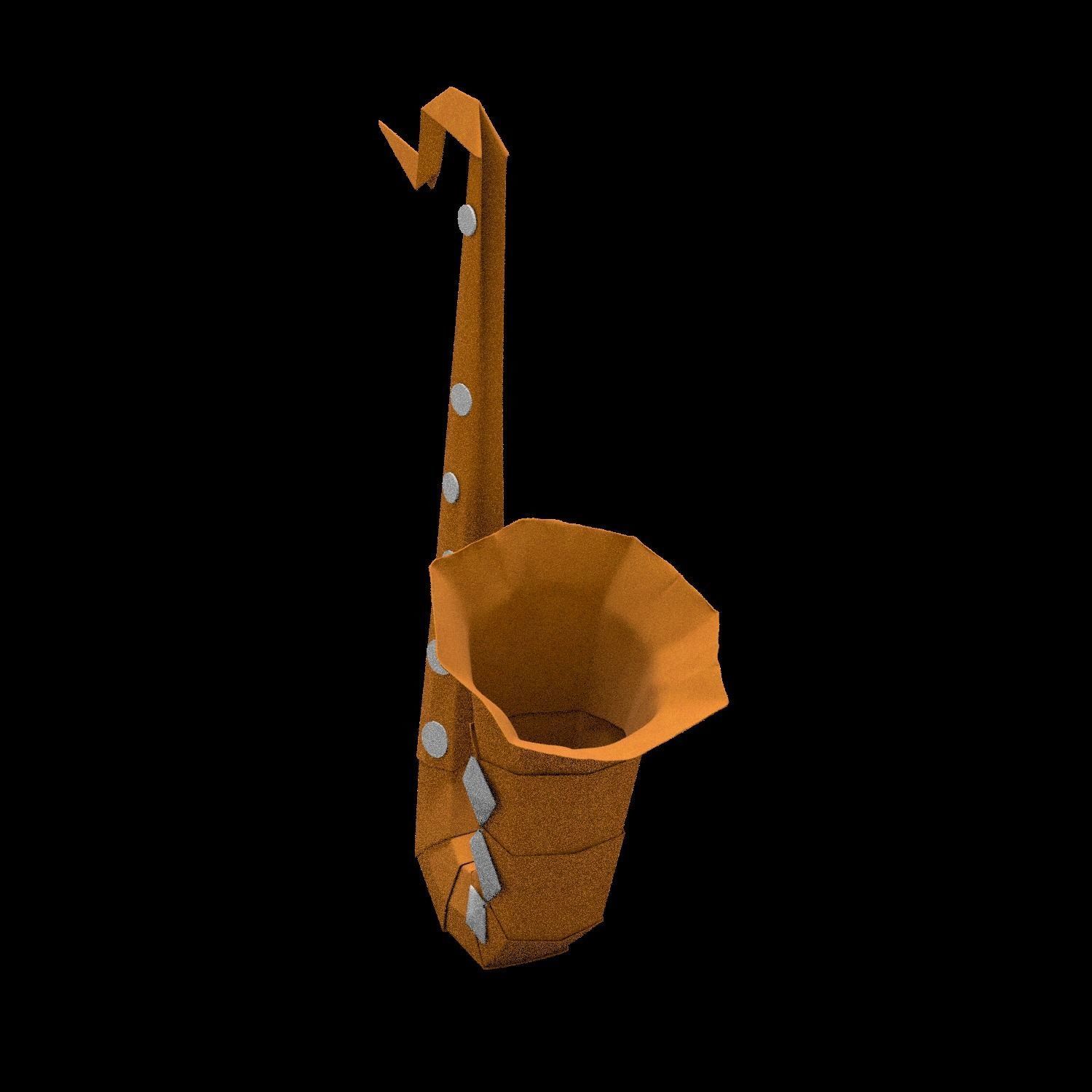 saxophone origami 3D model_5