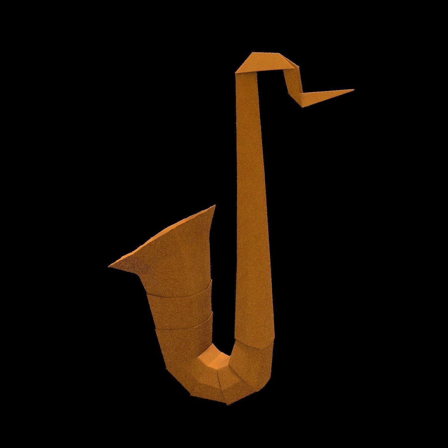 saxophone origami 3D model_10