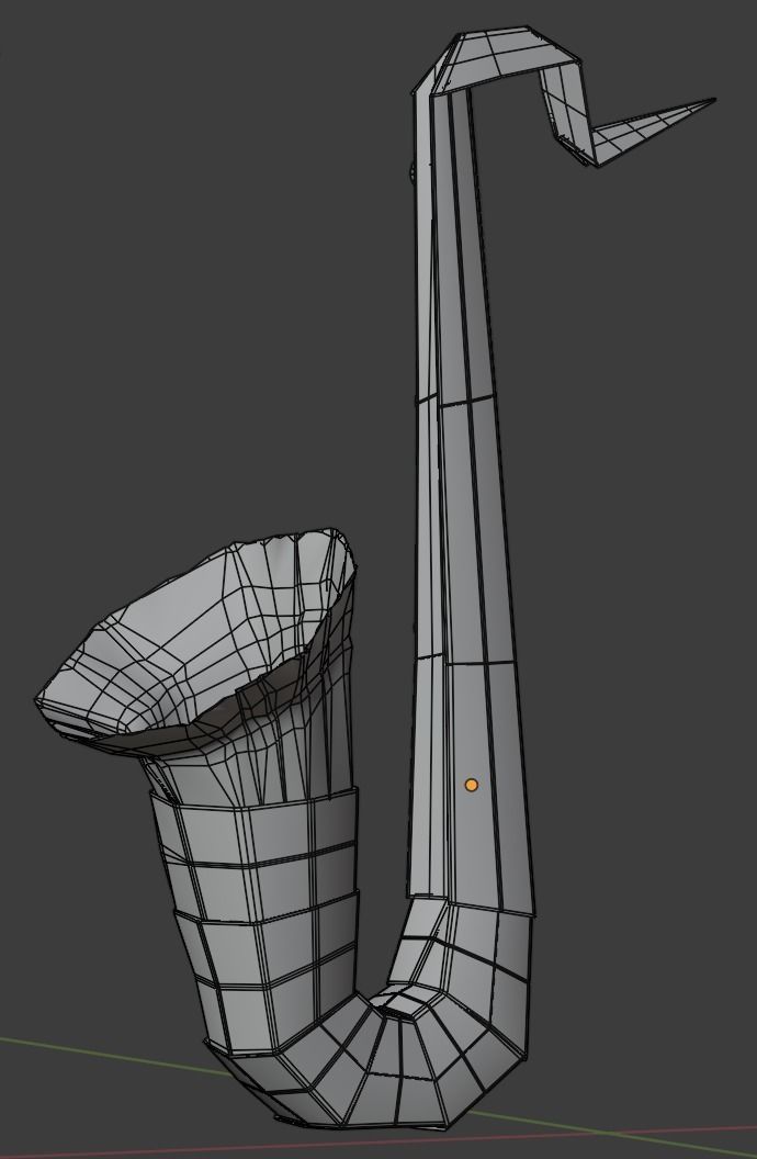 saxophone origami 3D model_9