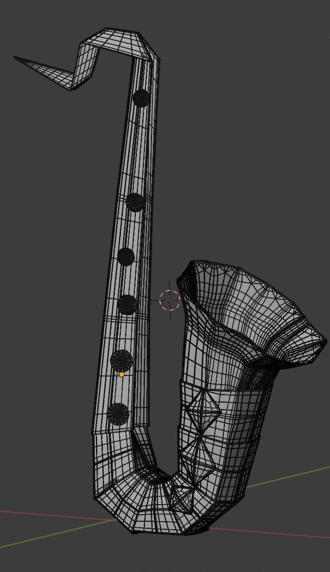 saxophone origami 3D model_4