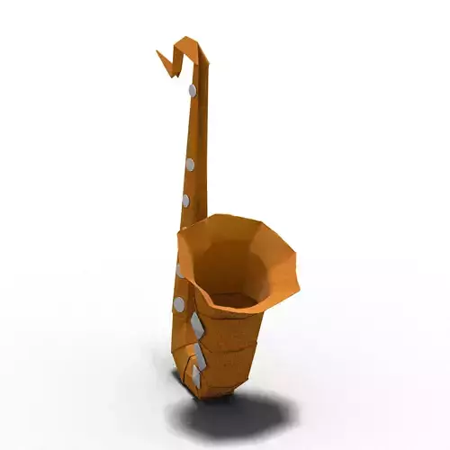 saxophone origami 3D model