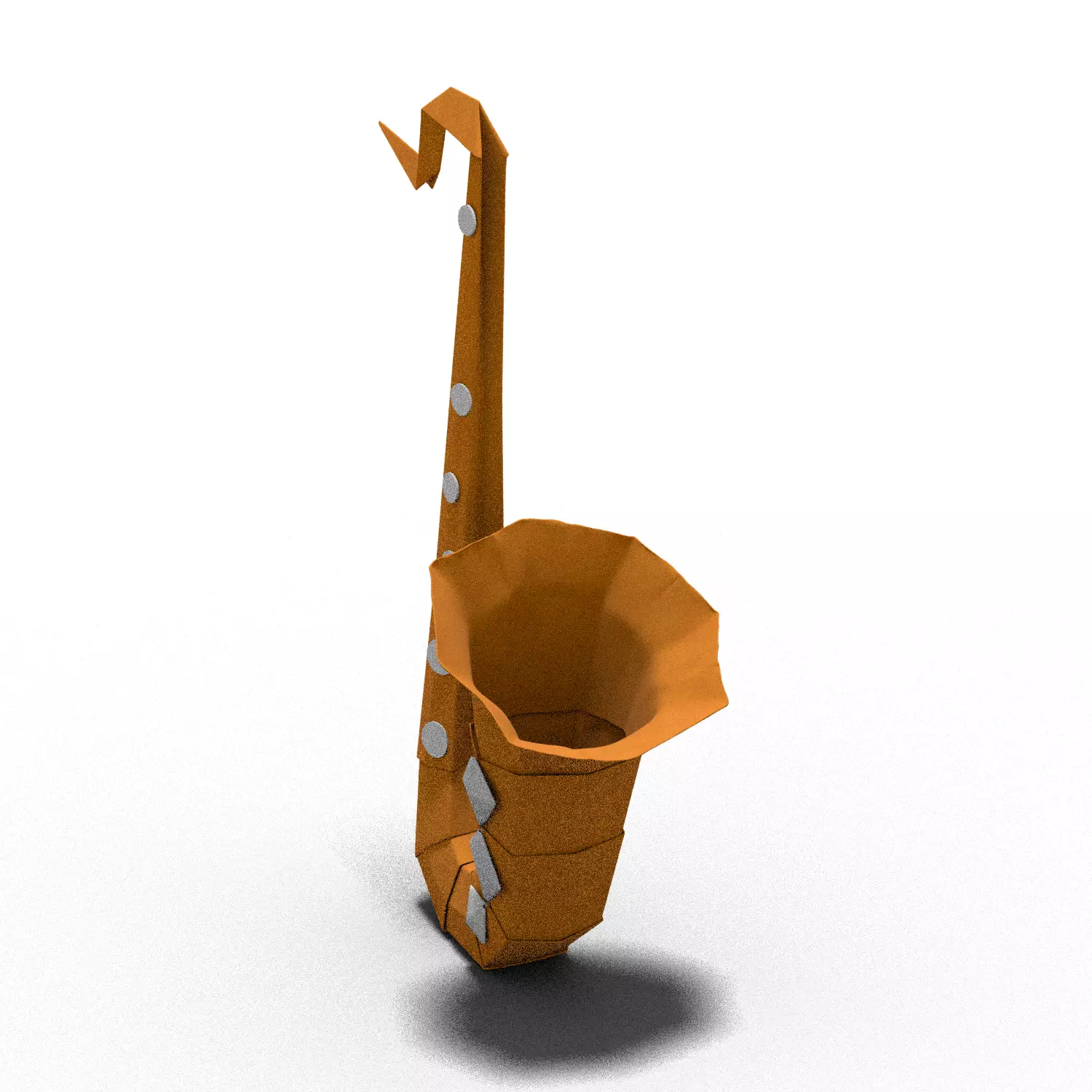 saxophone origami 3D model_0