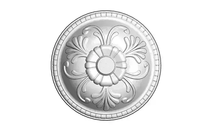 Round plaster ornament Free 3D print model