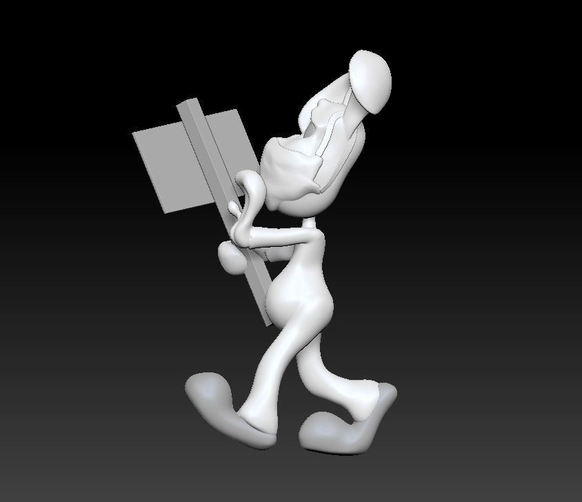 Marching Bunny with the sign Low-poly 3D model_11