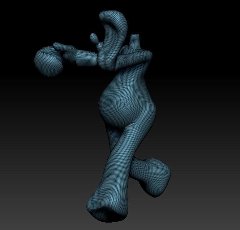 Marching Bunny with the sign Low-poly 3D model_8