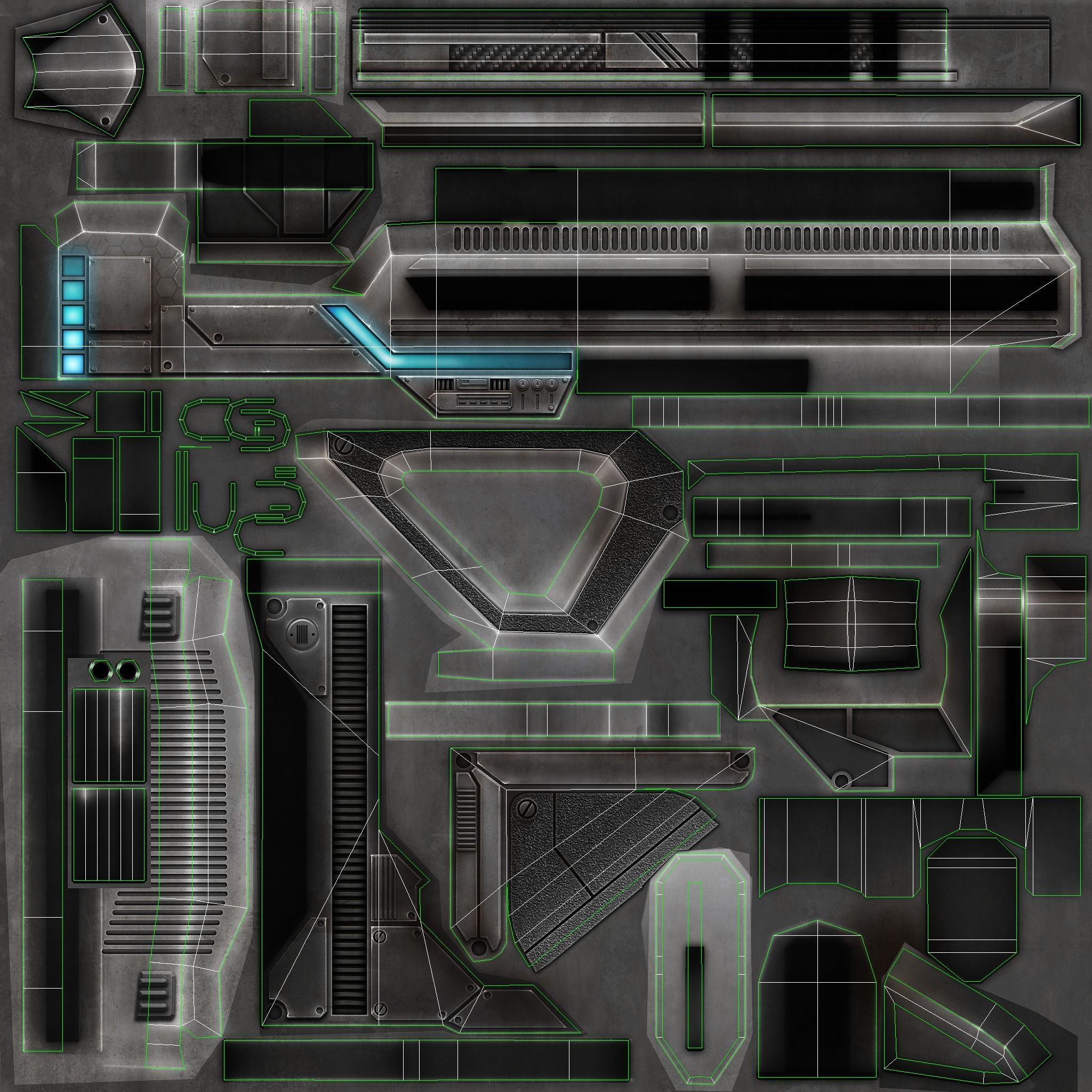 Pulse Cannon  Low-poly 3D model_7