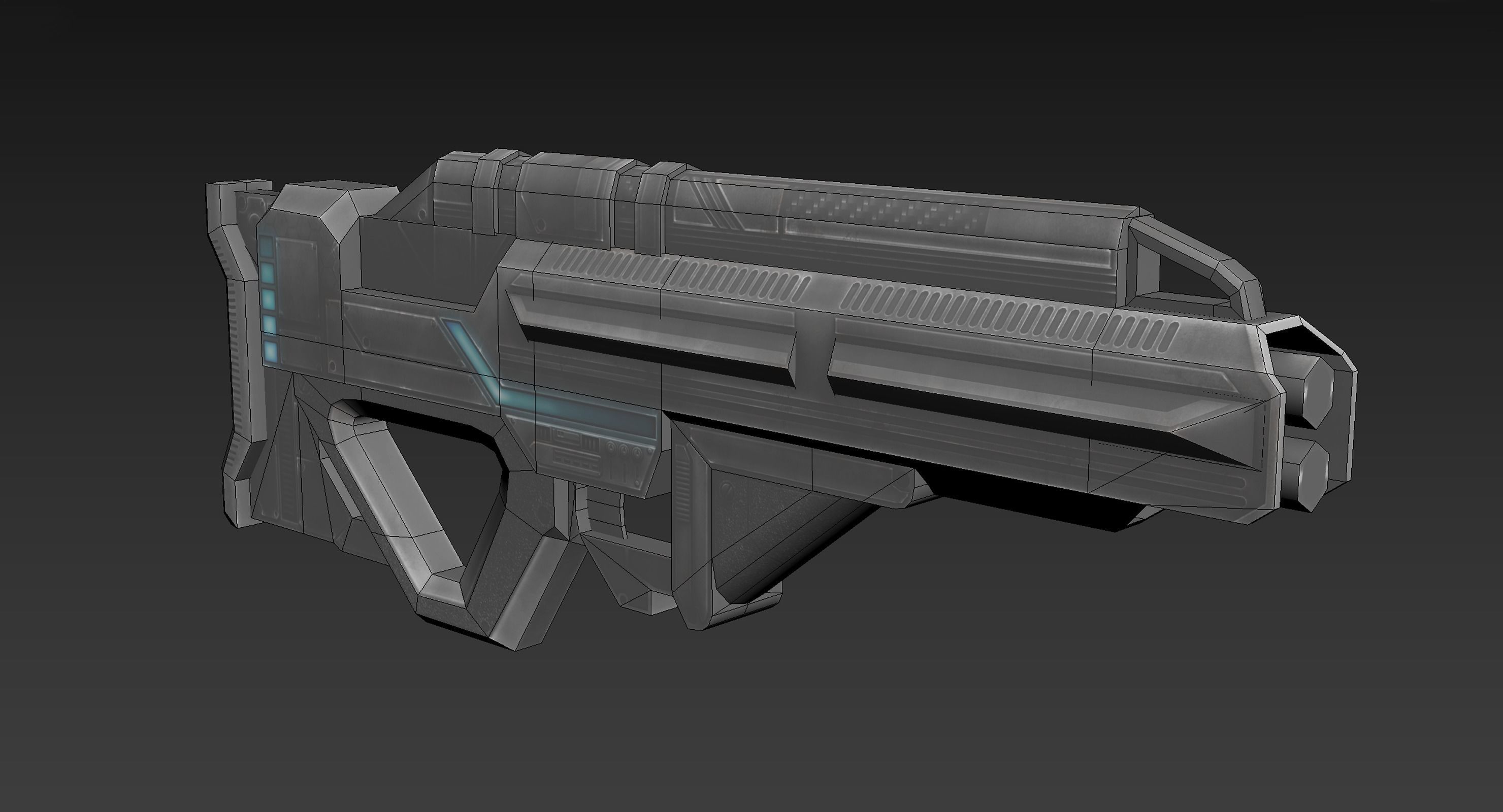 Pulse Cannon  Low-poly 3D model_6