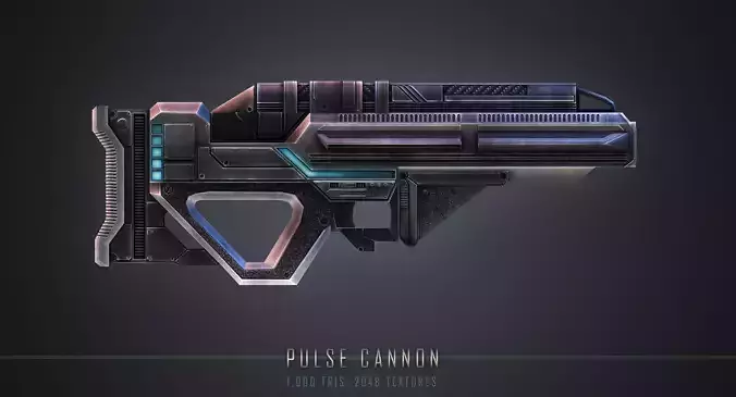 Pulse Cannon  Low-poly 3D model
