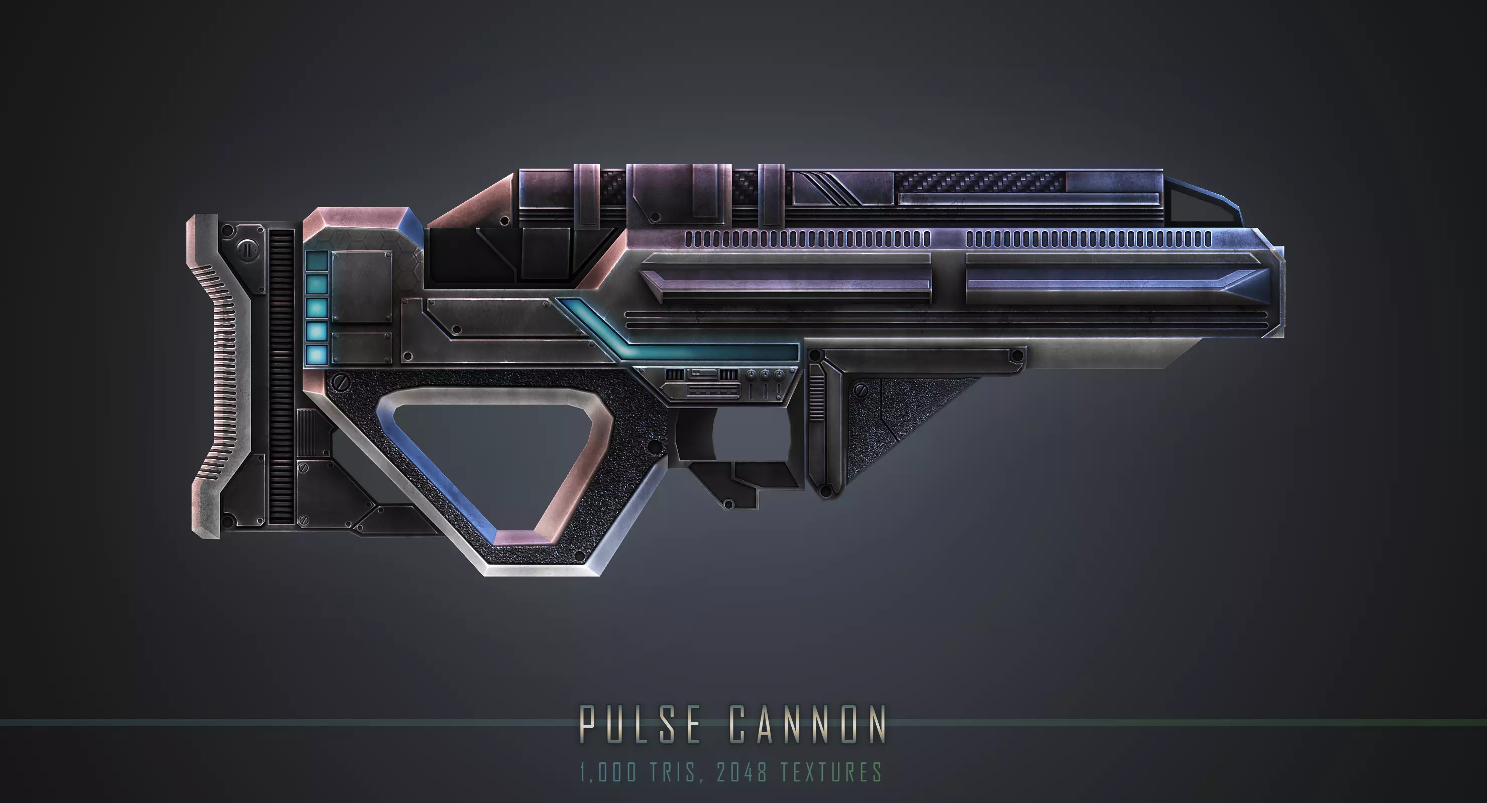 Pulse Cannon  Low-poly 3D model_0