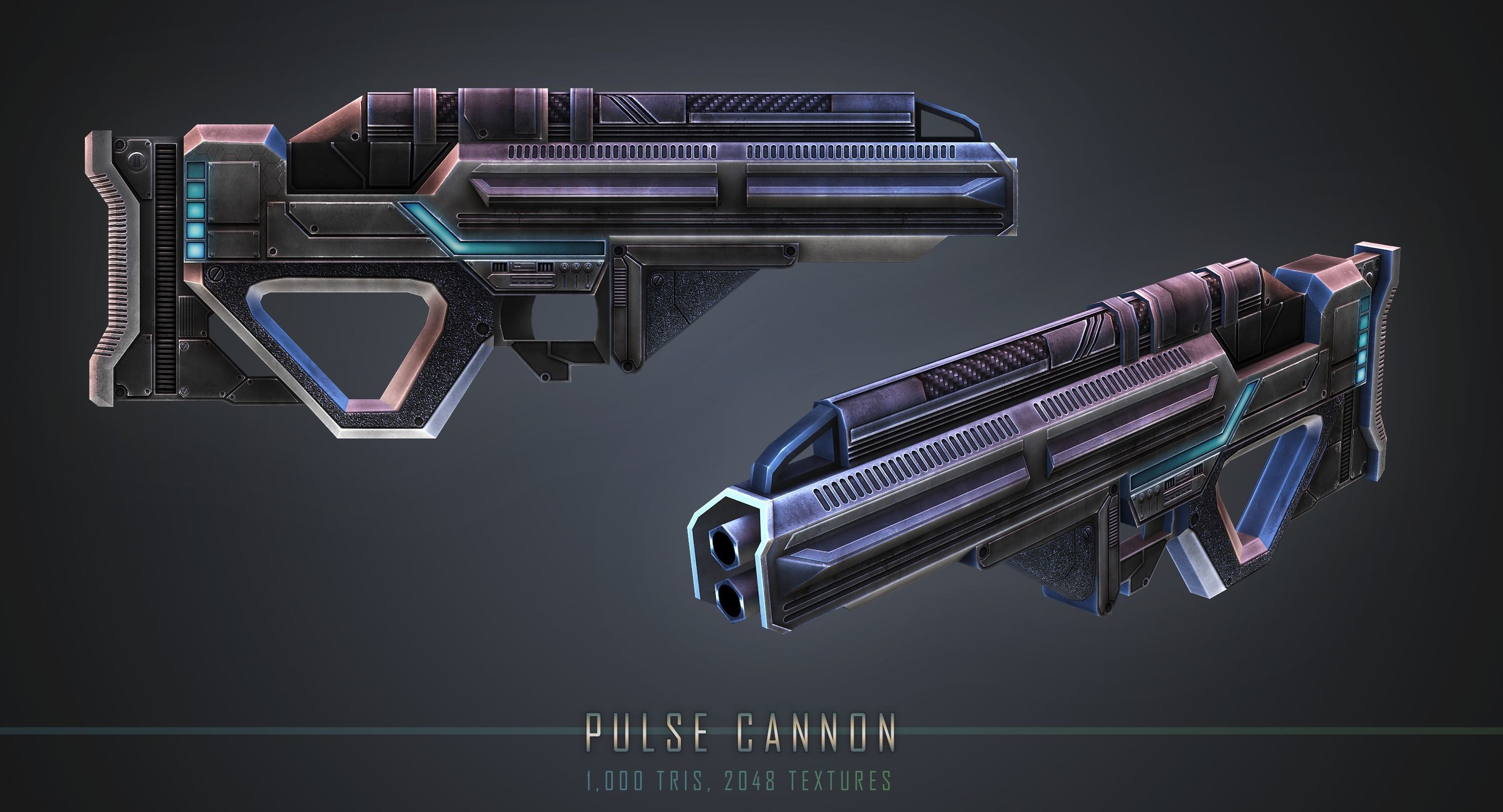 Pulse Cannon  Low-poly 3D model_1