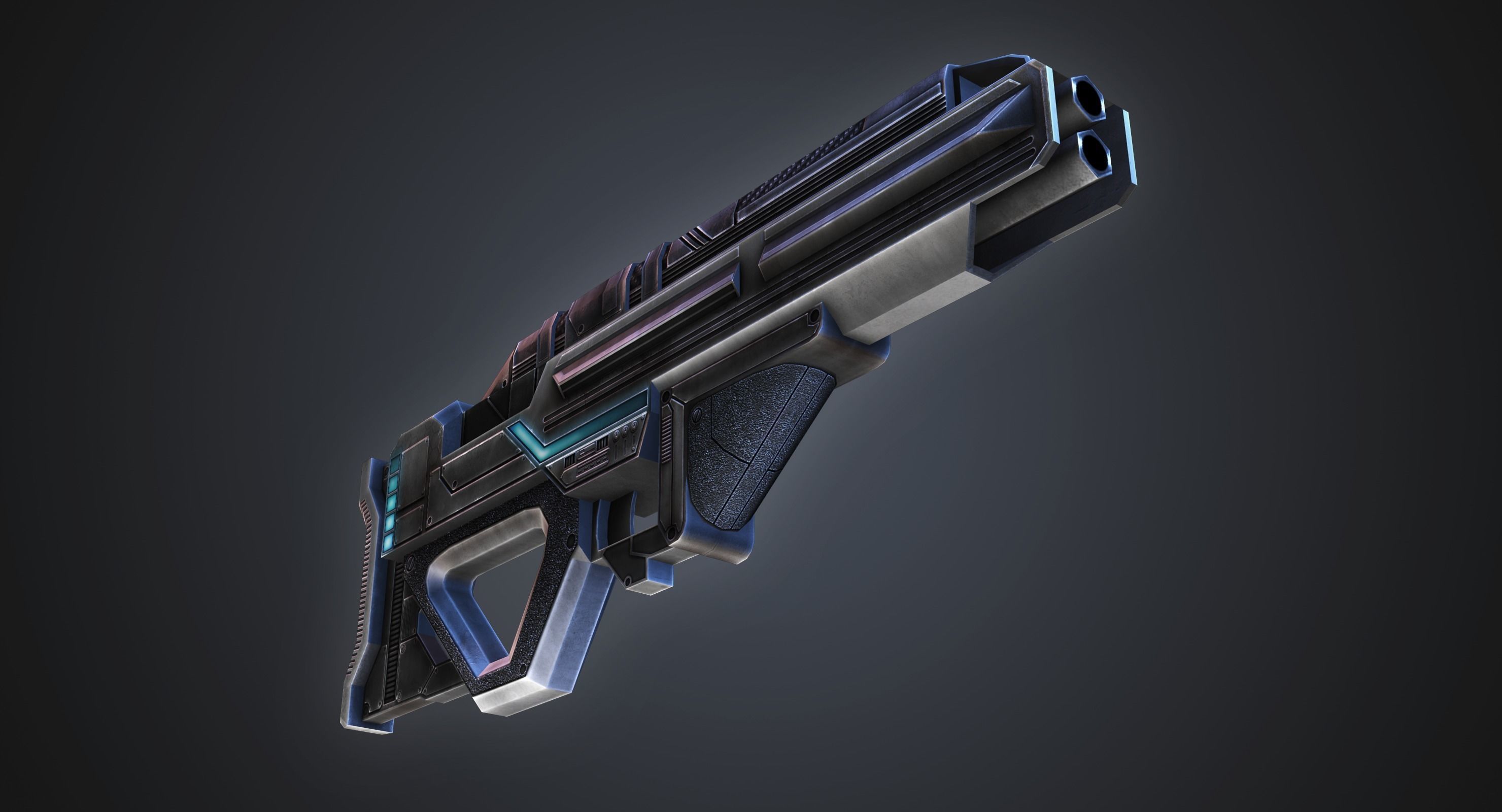 Pulse Cannon  Low-poly 3D model_4