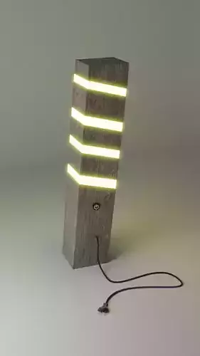 Modern wooden LED lamp