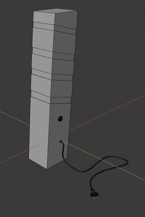 Modern wooden LED lamp 3D model_7