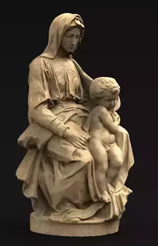 Madonna 3D Model statue of virgin and child