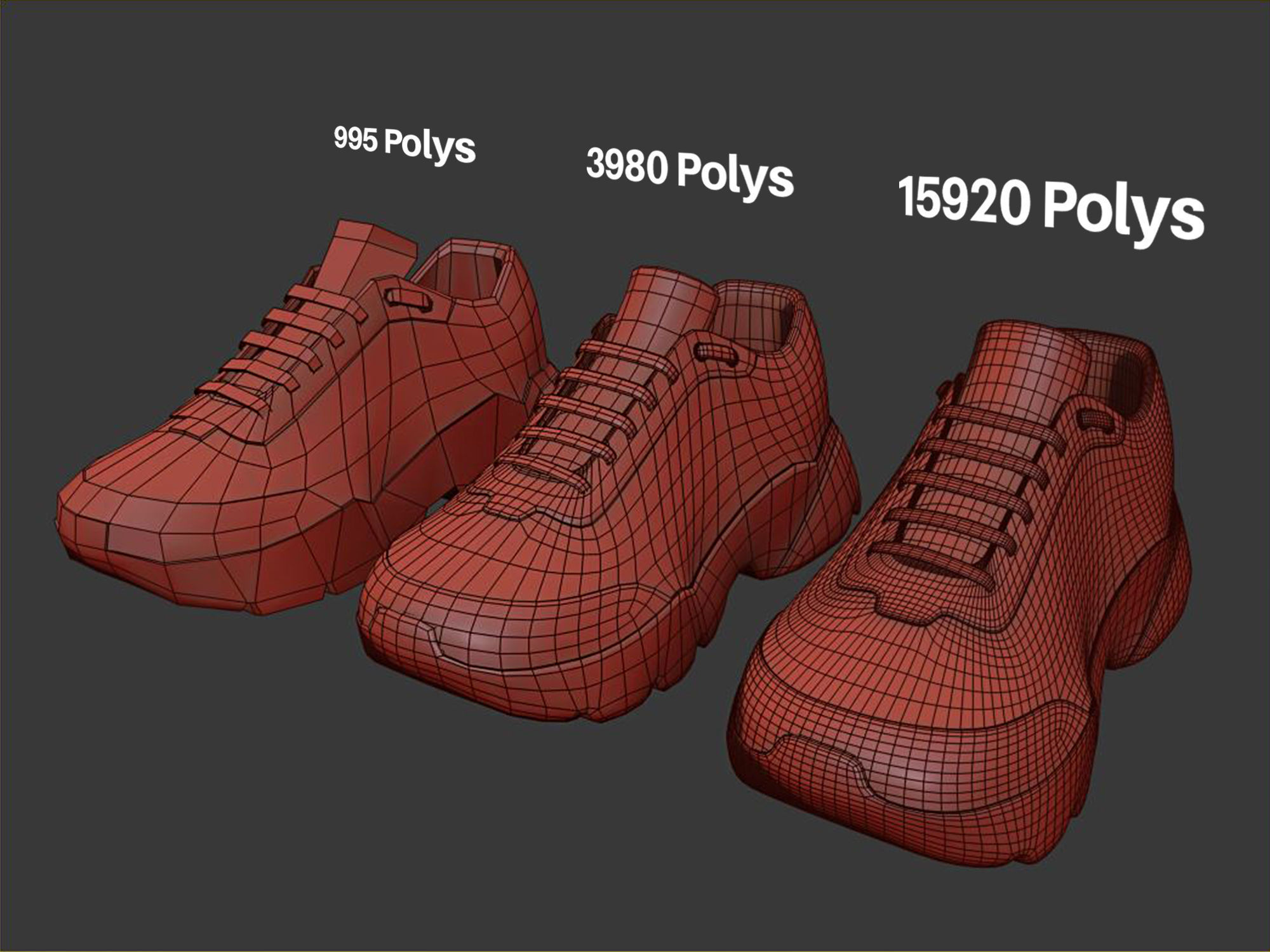 Shoes Low Poly Model Low-poly 3D model_7