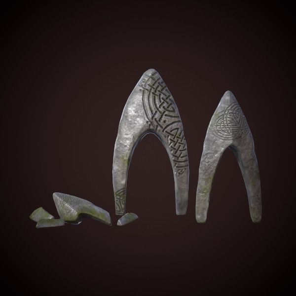 Fantasy rune stones Low-poly 3D model