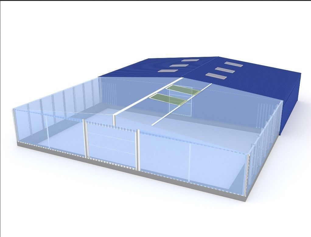 Industrial hangar and greenhouse 3D model_2